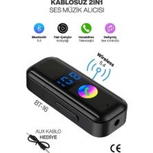 Bt-16 2ın1 Bluetooth Alıcı ve Verici, USB ve Aux Bağlantı Seçenekleri