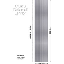 Brano Gri Ahşap Desen Duvar Lambiri 60X280 Cm-Kendinden Yapışkanlı