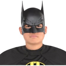Ett Siyah Renk Çocuk Boy Arkadan Lastikli Batman Maskesi A Kalite 20X14 cm