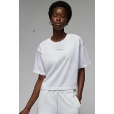 Nike Jordan Paris Saint-Germain Graphic White Loose Fit Short-Sleeve Tshirt Kadın Grafik Baskılıtişört Beyaz