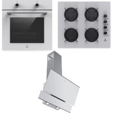 Narte Ankastre Set; OV200W Fırın, H10060WX Davlumbaz, CG20060W Ocak