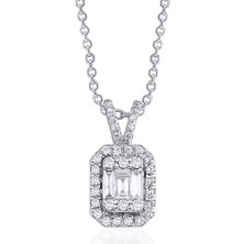 Makdis Pırlanta 0.20 Karat Baget Pırlanta Kolye