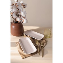 Keramika Krem Pergamon Kayık Tabak 26 cm 2 Adet 030