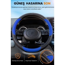 E-BİZ Direksiyon Kılıfı Universal Geçmeli Oto Direksiyon Kılıfı Premium Deri Kaymaz Kolay Montaj