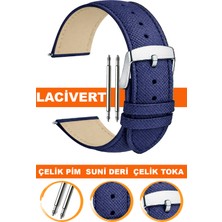  14mm-16mm-18mm-20mm-22mm saatlerle uyumlu baskılı model deri saat kordonu kayışı al11ımp-lacıvert