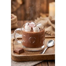 Grandora Coffee Yazılı Cam Kahve Bardağı 3’lü Set – 300 ml Şeffaf Cam Kupa Espresso, Filtre Kahve, Çay Bardak