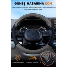 E-BİZ Direksiyon Kılıfı Universal Geçmeli Oto Direksiyon Kılıfı Premium Deri Kaymaz Terletmez