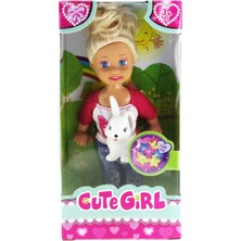 MEGA Cute Girl Tavşan Figürlü Sarışın Mini Bebek