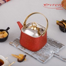 PremiumPort Kare Bitki Çayı Demliği 2,25 Lt, Büyük Boy Çaydanlık, Şık ve Işlevsel