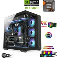 Apphirex Prime X79 Ryzen 7 9800X3D 32GB Ddr5 6000MHZ Ram 1TB+960GB SSD RTX5070 12GB 240MM Sıvı Soğutmalı Masaüstü Oyuncu Bilgisayarı