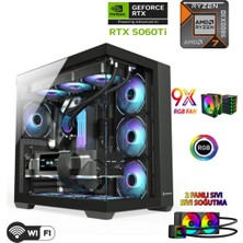 Apphirex Prime X96 Ryzen 7 9800X3D 16GB Ddr5 6000MHZ Ram 1tb M2 SSD RTX5060Tİ 16GB 240MM Sıvı Soğutmalı Masaüstü Oyuncu Bilgisayarı