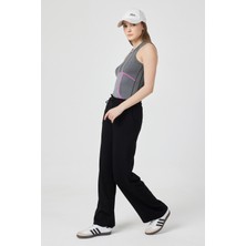 Segnante Modal Kumaş Beli Lastikli Siyah Eşofman Altı