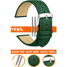  14mm-16mm-18mm-20mm-22mm saatlerle uyumlu baskılı model deri saat kordonu kayışı al11ımp-yesıl