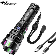 Valkyrie Şarjlı El Feneri 30W Powerbank Özellikli Type-C Zoomlu 5 Modlu Ultra Güçlü LED Fener