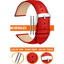  14mm-16mm-18mm-20mm-22mm saatlerle uyumlu baskılı model deri saat kordonu kayışı al11ımp-kırmızı