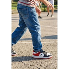 In Step Pedira Erkek Çocuk Siyah Beyaz Kırmızı Basketbol Tarzı Bağcıklı Spor Ayakkabı