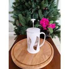 PremiumPort Soft Ekru 500 ml French Press – Şık ve Kullanışlı Kahve Demleme Aracı