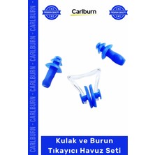 Carlburn Silikon Su Geçirmez Profesyonel Yüzücü Antrenman Malzemesi Kulak Burun Tıkayıcı Havuz Seti