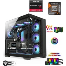 Apphirex Prime X99 Ryzen 7 9800X3D 32GB Ddr5 6000MHZ Ram 1TB+960GB SSD RX9060XT 16GB 240MM Sıvı Soğutmalı Masaüstü Oyuncu Bilgisayarı