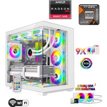 Apphirex Prime W99 Ryzen 7 9800X3D 16GB Ddr5 6000MHZ Ram 1tb M2 SSD RX9060XT 16GB 240MM Beyaz Sıvı Soğutmalı Masaüstü Oyuncu Bilgisayarı