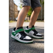 In Step Pedira Erkek Çocuk Beyaz Yeşil Basketbol Tarzı Cırtlu Spor Ayakkabı