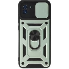 Prativas Galaxy A03 Kılıf Pars Lens Yüzüklü Silikon - Yeşil