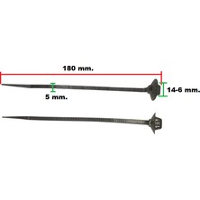 Gutsy Cırt Kelepçe 18 cm x 5 mm Geniş Başlıklı Dübelli Siyah | 10 Adet Paket | Profesyonel Montaj