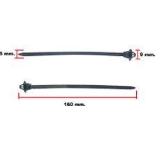 Gutsy Cırt Kelepçe Dübelli Klipsli 16 cm x 5 mm Siyah | 160/5 Kablo Bağı | 10 Adet