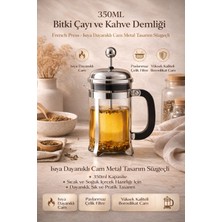 PremiumPort 350 ml Isıya Dayanıklı Cam French Press, Bitki Çayı ve Kahve Demliği