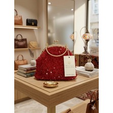 Atlasın Evreni El Örgüsü Çanta Kırmızı - Standart