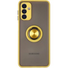Prativas Galaxy A04S Kılıf Montreal Yüzüklü Silikon Kapak - Sarı