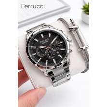Ferrucci Iç Fonksiyonları Aktif 30 mt Suya Dayanıklı Çelik Kordonlu Erkek Kol Saati NSDKH4482.1