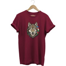 Widi Kurt Turan Baskılı Türk Devletleri Tasarımlı Bozkurt ve Ay Yıldız Basic Regular Fit T-Shirt
