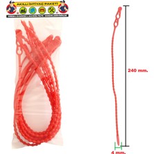 Gutsy Boncuk Plastik Kelepçe 24 cm x 4 mm Kırmızı | Çözülebilir Kilitli | 10 Adet