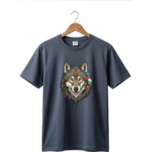 Widi Kurt Turan Baskılı Türk Devletleri Tasarımlı Bozkurt ve Ay Yıldız Basic Regular Fit T-Shirt