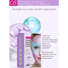 MONDSUB Vitamin E & Hyaluronik Asit Hydrogel Yüz Maskesi Göz ve Yüz Için Bölgesel Bakım Imkanı, Nem, (12 Adet)