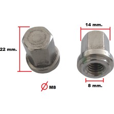 Gutsy Ete 22X14X8MM Sapkalı Krom Somun