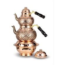 PremiumPort Isitıcılı Bakır Baklava Dilimli Çaydanlık, Şık ve Pratik Tasarım