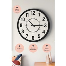 Lupokraft Modern Dekoratif Duvar Saati - 48 cm Sessiz Akar Mekanizma - Minimalist Tasarım 8 mm Ahşap