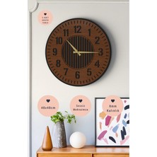 Lupokraft Modern Minimalist Dekoratif Duvar Saati - 48 cm Sessiz Akar Mekanizma - Siyah Şık Tasarım 8 mm Ahşap