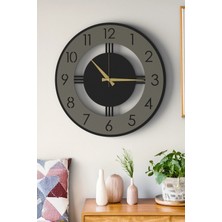 Lupokraft Dekoratif Büyük Boy Ahşap Detaylı Modern Duvar Saati 48CM - Salon Ofis Antre Saati