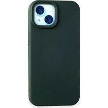 Prativas Iphone 15 Kılıf Nano Içi Kadife Silikon - Koyu Yeşil