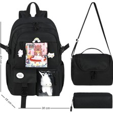 Waddell Kore Kawaii Tarzı Okul Sırt Çantası,günlük Sırt Çantası Termal Beslenme Çantası ve Kalemlik