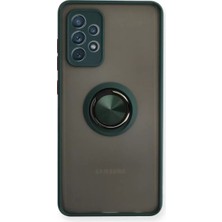 Prativas Galaxy A72 Kılıf Montreal Yüzüklü Silikon Kapak - Yeşil