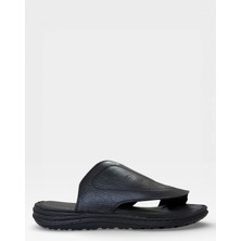 Liger Erkek Hakiki Deri Parmak Arası Terlik Siyah