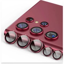 Prativas Galaxy S23 Valdez Metal Kamera Lens - Kırmızı