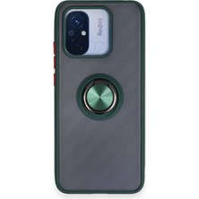 Prativas Redmi 12C Kılıf Montreal Yüzüklü Silikon Kapak - Yeşil