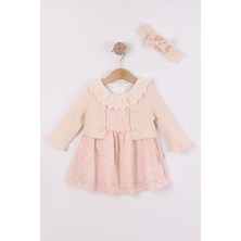 Joy Kids Kız Bebek Bandana Hediyeli Mevsimlik Elbise (6-24AY) (Gül Kurusu)