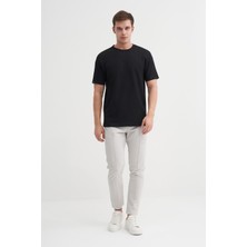 Cazador Erkek Bisiklet Yaka Örme Desen T Shirt 40510 Siyah