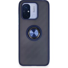 Prativas Redmi 12C Kılıf Montreal Yüzüklü Silikon Kapak - Lacivert